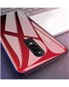 Luxurious Colourful Toughened Glass Back Case with Shockproof TPU Soft Bumper Back Cover for Vivo V17 Pro -Red