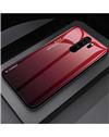 Luxurious Colourful Toughened Glass Back Case with Shockproof TPU Soft Bumper Back Cover for Xiaomi Redmi Note 8 Pro -Red