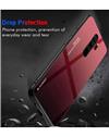 Luxurious Colourful Toughened Glass Back Case with Shockproof TPU Soft Bumper Back Cover for Xiaomi Redmi Note 8 Pro -Red