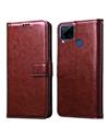 Foldable Wallet Flip Cover Case for Realme Narzo 20 / Realme C15 / Realme C12 -Brown