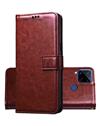 Foldable Wallet Flip Cover Case for Realme Narzo 20 / Realme C15 / Realme C12 -Brown