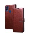 Foldable Wallet Flip Cover Case for Samsung Galaxy M31 / Samsung Galaxy F41 -Brown