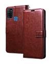 RRTBZ Wallet Flip Cover Case for Tecno Spark 5 pro / Infinix Hot 9 Pro -Brown