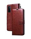 Wallet Flip Cover Case for Vivo Y70 / Vivo V20 SE -Brown