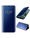 Luxury Semi Clear View with Standing Mirror Flip Case for OnePlus Nord -Blue