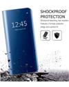 Luxury Semi Clear View with Standing Mirror Flip Case for OnePlus Nord -Blue