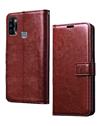 Wallet Flip Cover Case for Infinix Smart 4 Plus -Brown