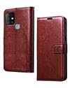 Wallet Flip Cover Case for Infinix Hot 10 -Brown