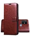 Wallet Flip Cover Case for Infinix Hot 10 -Brown