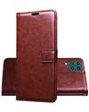 Wallet Flip Cover Case for Samsung Galaxy F62 -Brown