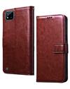 Stand Diary Wallet Flip Cover Case for Realme C20 -Brown