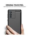 RRTBZ Case for Vivo V23 Pro 5G Carbon Fiber Hybrid Armor Back Case Cover for Vivo V23 Pro 5G -Black