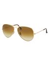 TBZ  Gradient Brown Aviator Golden Freame  Sunglasses