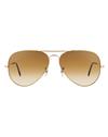 TBZ  Gradient Brown Aviator Golden Freame  Sunglasses