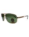 TBZ Green Aviator UV Protection Golden Freame Sunglasses