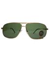 TBZ Green Aviator UV Protection Golden Freame Sunglasses