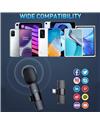 RRTBZ K8 Wireless Collar Mic for Type-C Android Cell Phone,Tablets & iPhone Supported Lavalier Microphone, Noise Reduction Lapel Mike -Shoots,Youtubers, Video Recording,Facebook,Live Stream