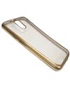 TBZ Transparent Electroplated Edges TPU Back Case Cover for Motorola Moto G4 Plus -Golden