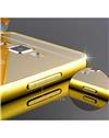 TBZ Metal Bumper Acrylic Mirror Back Cover Case for Samsung Galaxy J7 2016 -Golden