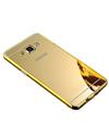 TBZ Metal Bumper Acrylic Mirror Back Cover Case for Samsung Galaxy J7 2016 -Golden