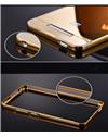 TBZ Metal Bumper Acrylic Mirror Back Cover Case for Xiaomi Redmi Note 3 -Golden