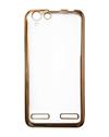 TBZ Transparent Electroplated Edges TPU Back Case Cover for Lenovo Vibe K5 Plus -Golden