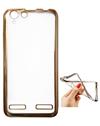 TBZ Transparent Electroplated Edges TPU Back Case Cover for Lenovo Vibe K5 Plus -Golden