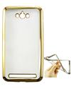 TBZ Transparent Electroplated Edges TPU Back Case Cover for Asus Zenfone Max ZC550KL -Golden