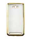 TBZ Transparent Electroplated Edges TPU Back Case Cover for Asus Zenfone Max ZC550KL -Golden