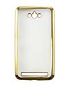 TBZ Transparent Electroplated Edges TPU Back Case Cover for Asus Zenfone Max ZC550KL -Golden