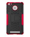 TBZ Hard Grip Rubberized Kickstand Back Cover Case for Xiaomi Redmi 3s Prime -Red