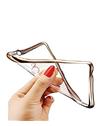TBZ Transparent Electroplated Edges TPU Back Case Cover for Lyf Water 5 -Golden
