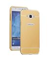 TBZ Metal Bumper Acrylic Mirror Back Cover Case for Samsung Galaxy On8 -Golden