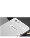 TBZ Metal Bumper Acrylic Mirror Back Cover Case for Oppo F1s -Silver